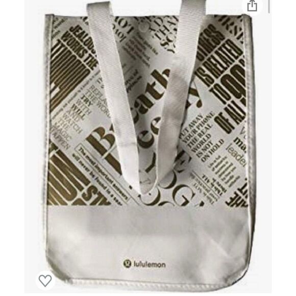 Lululemon Breathe Deeply Quotes Poly Tote Bag - Picture 1 of 15